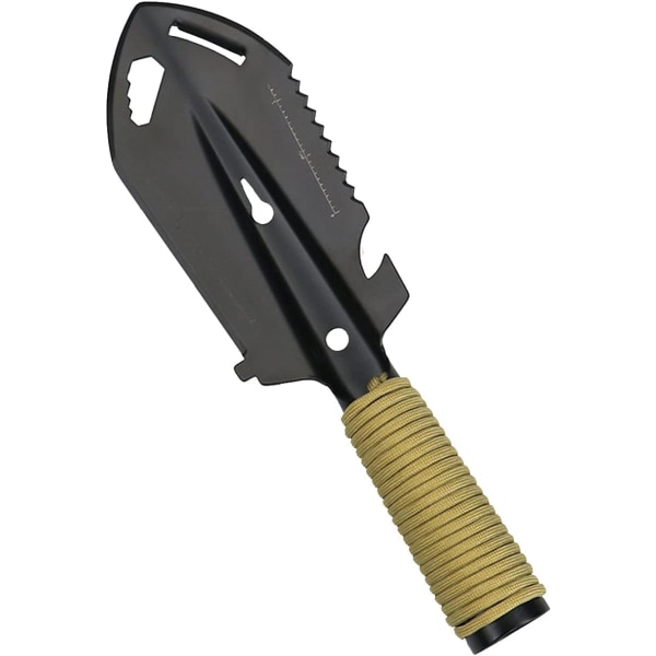 Mini metallhagespade, rustfritt stål hagespade for spade, multiverktøy for campingutstyr, egnet for campingreiser (svart)