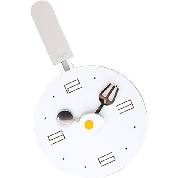 Wall Clock Decorative Wall Clock Silent Non Ticking - 10 Inch Omelette Pot Shape ，Easy to Read