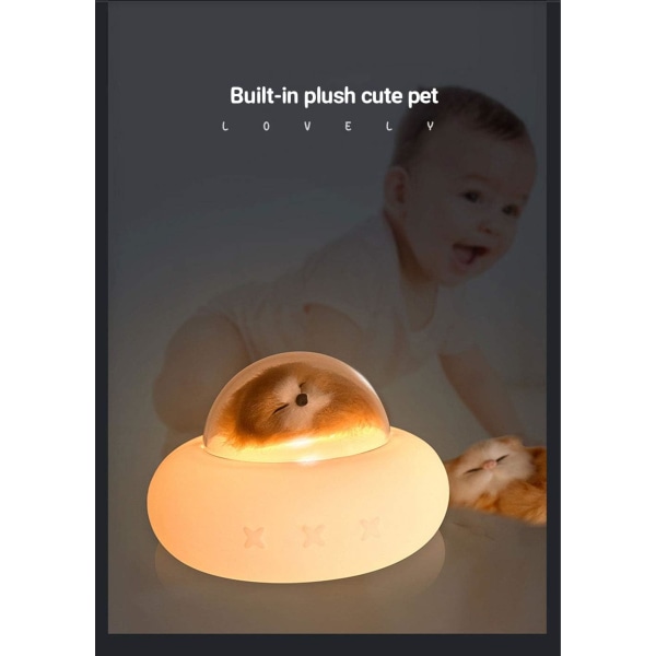 LED nattlampa USB uppladdningsbart rymdskeppsljus Pat Change Light Katt Hund Silikon Nattlampa 1000 mAh (hund)