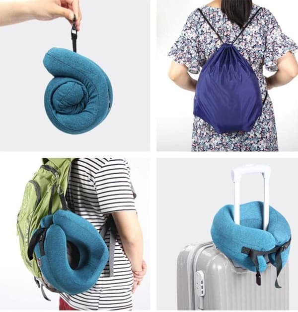 Komfortabel Memory Foam Reise Nakkepute Hode Hake Støttepute for Soving på Fly