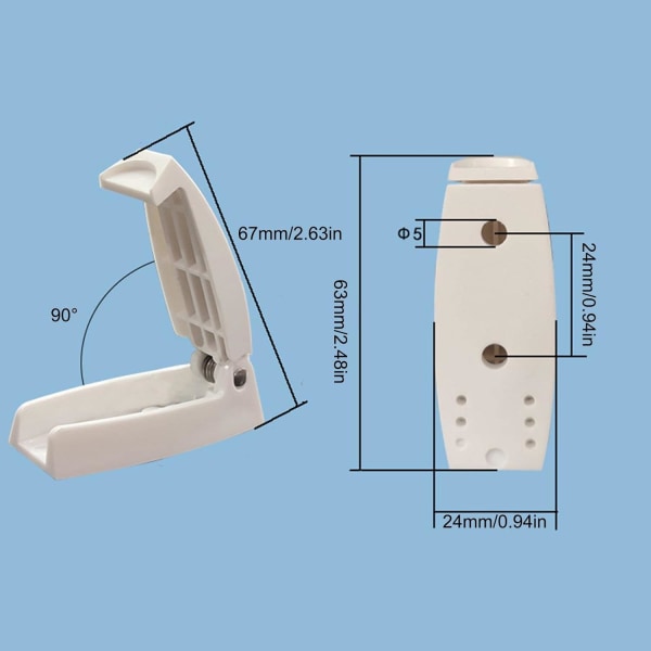 Campervan dörrlås fäste | Förvaringskrok för husvagn, Hållbart material och enkel installation, Husbil, Släpvagn, Vit