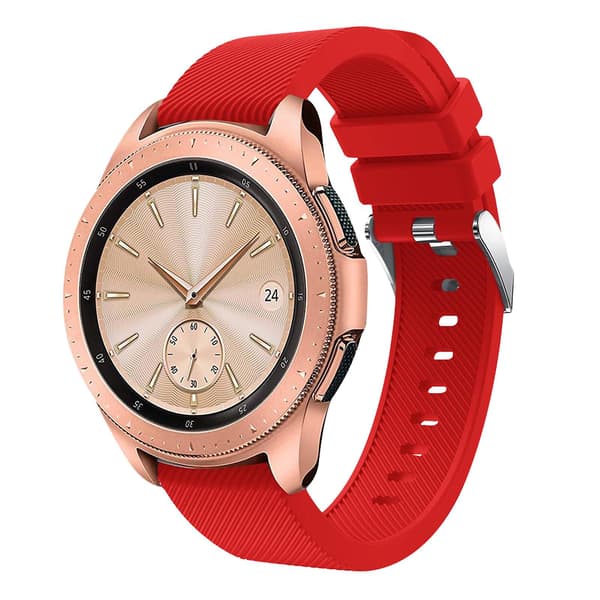 Kompatibel med Galaxy Watch 42 mm stripet stropp - rød