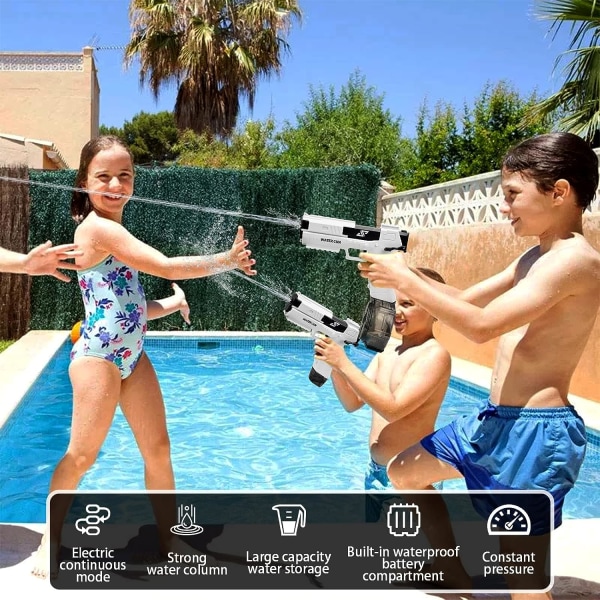 Elektrisk vattenpistol för vuxna barn, automatisk vattenpistol, automatisk vattenpistol, sommarvattensporter, vattenleksaker