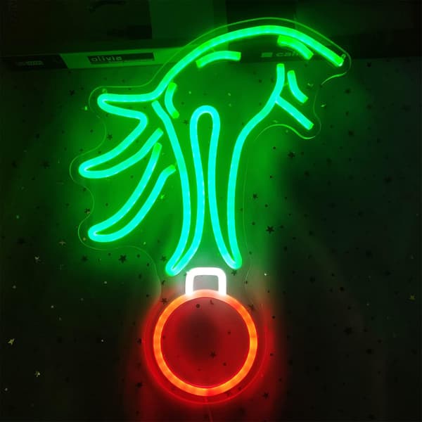 Jul Neonskylt Dimbar Jul Neonljus Led Neonskyltar Grönt Ljus Neonskylt för Sovrum Barnrum Vardagsrum Present Julfest