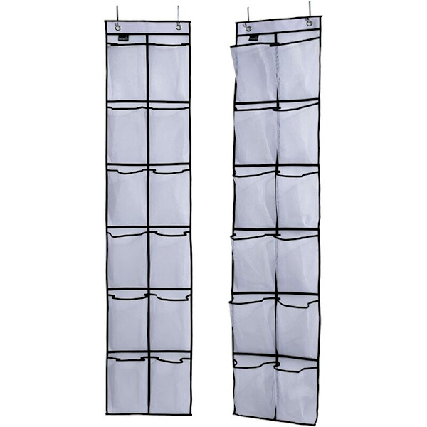 Smal dörr skoförvaringsskåpsdörr, vit, 2-pack