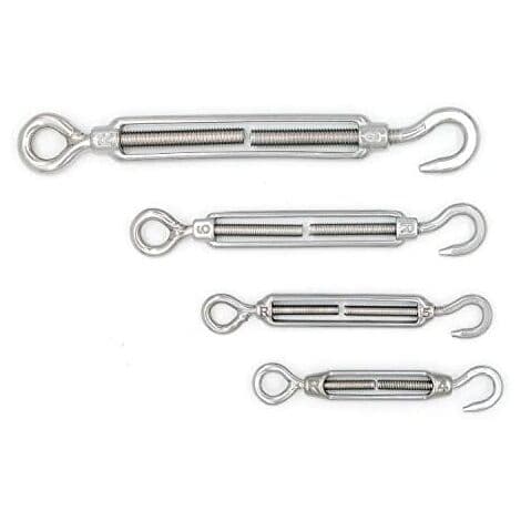 M8 Turnbuckle Hook and Eye - Ruostumaton teräs - 5 kpl