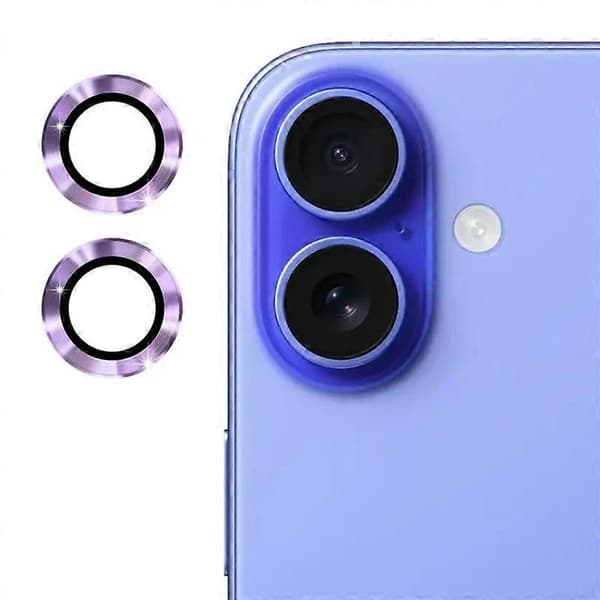 Kamerabeskyttelse til iPhone 16/iPhone 16 Plus - Metal CD-tekstur - Hærdet glas