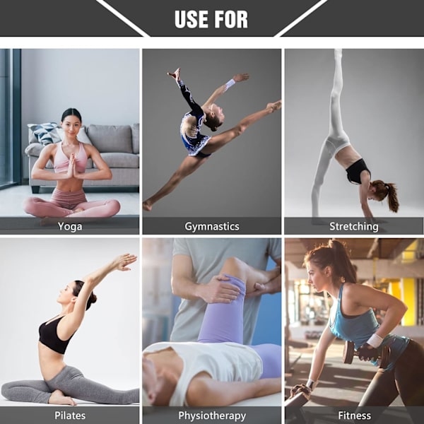 Flex Strap, strækrem til yoga til strækning med løkker, fascia-strækker, flex-rem til pilates-kropstræning