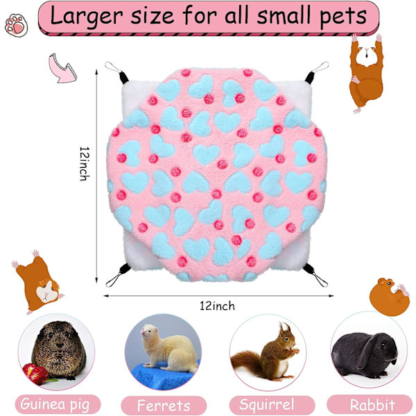 2 st Guinea Pig Hamster och Varm Säng Mjuk Matta Set Bur Hängmatta  Mattor för Råtta Fret Guinea Pig Ekorre små husdjur