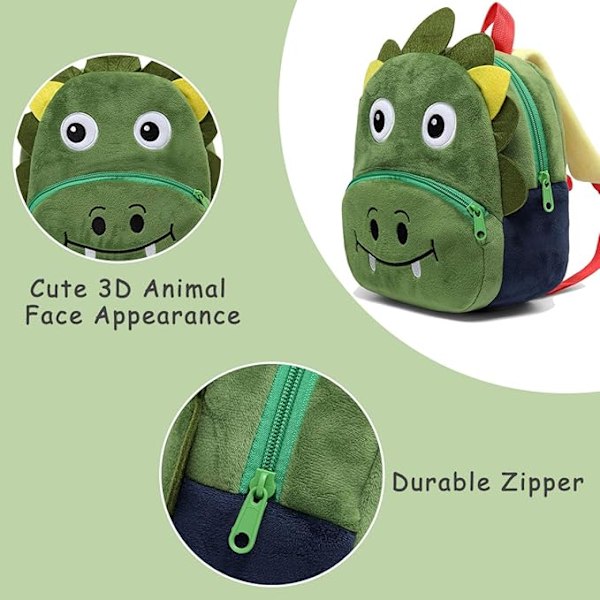 Baby Ryggsäck Dagis, Barnryggsäck 3D Enhörning Dinosaurie Ryggsäck Förskole Plush Ryggsäck Söt Grundskole Ryggsäckar
