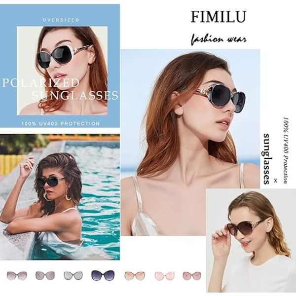 Solbriller for kvinner Trendy Polariserte solbriller Oversized solbriller Dame Shades UV-beskyttelse B