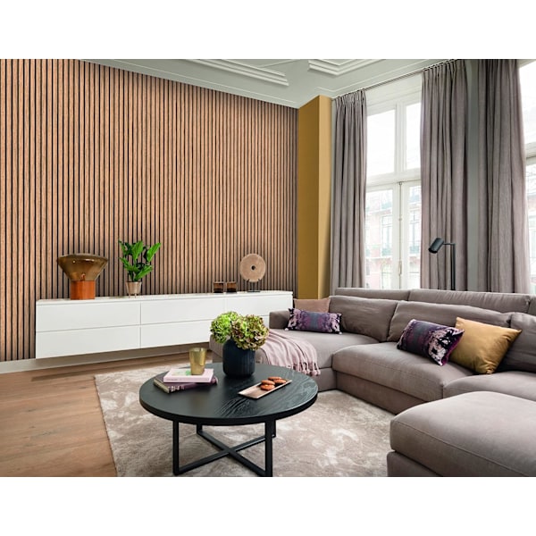 Brun Trätapet, Modern Skandinavisk Stil 3D Träplankor - 3m x 0.60m (L x B)