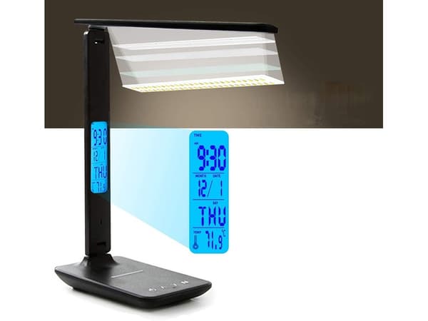 LED-lampe / bordlampe med trådløs QI-lader - skrivebordslampe