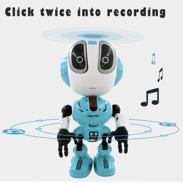 Robotlegetøj - Talende robot med blinkende øjne, interaktiv puslespilsrobotlegetøj til drenge og piger i alderen 3 til 7 år, perfekt til fødselsdagsgaver, grøn