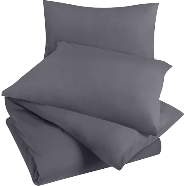 Sengesett Dynetrekk 220x240 cm med 2 Putesett 50x75 cm (Grå) - Sengesett 220 x 240 cm - Mykt Børstet Mikrofiber Dynetrekksett
