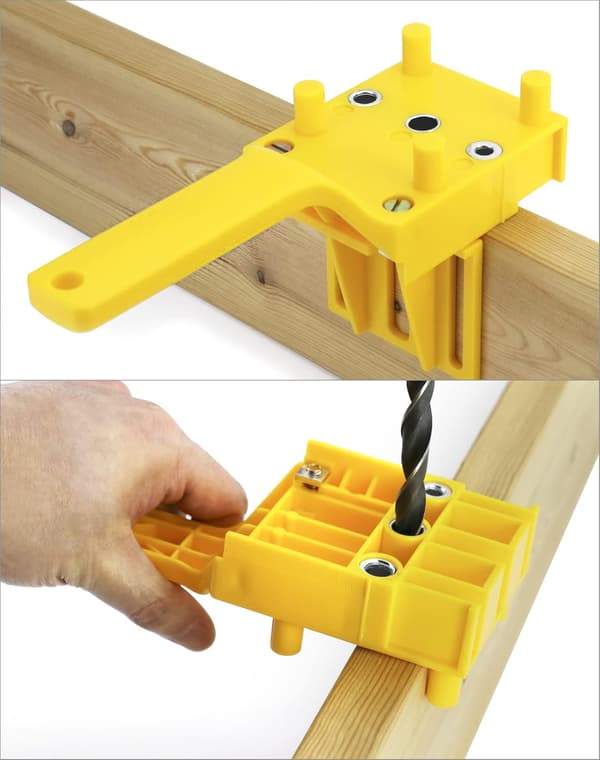 44 Dele Dyvelborejig, Boreguide med Parallelstop, Dyveljig-sæt, 6 mm / 8 mm / 10 mm