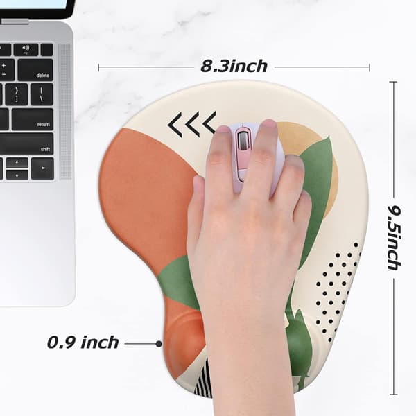 Ergonomisk musematte med håndleddsstøtte, gel-musematter med sklisikker PU-base, musematte i minneskum, søt musematte for bærbar PC, grønn Green