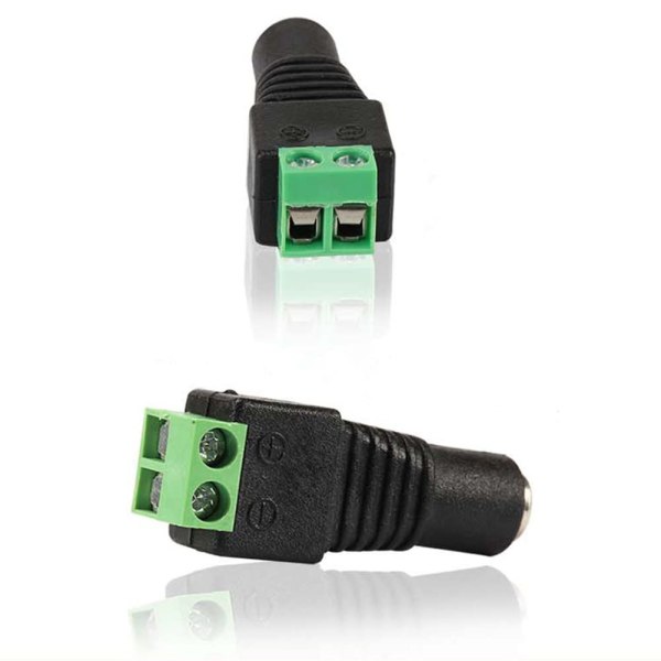 12V DC -virtajohdin 5,5 mm x 2,1 mm, CENTROPOWER (10 x uros + 10 x naaras) virtapistoke