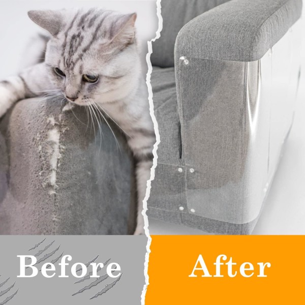 Anti Scratch Cat Furniture Protectors, Self-Adhesive Cat Furniture Protector, Protecting Furniture from Cat Scratching (6PCS)