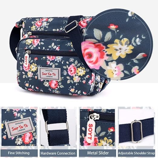 Dam multificka casual crossbody handväskor vattentäta axelväskor i nylon