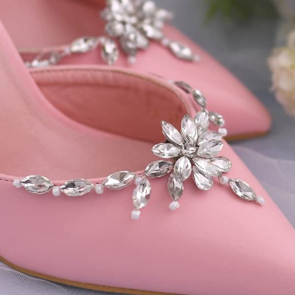 2 stk. Rhinestone sko klips brudesko spenne klips DIY dekorasjon