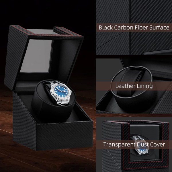 Automatisk klokkeopptrekkerboks PU Quad Single Automatisk klokkevisning Lagring Armbåndsur