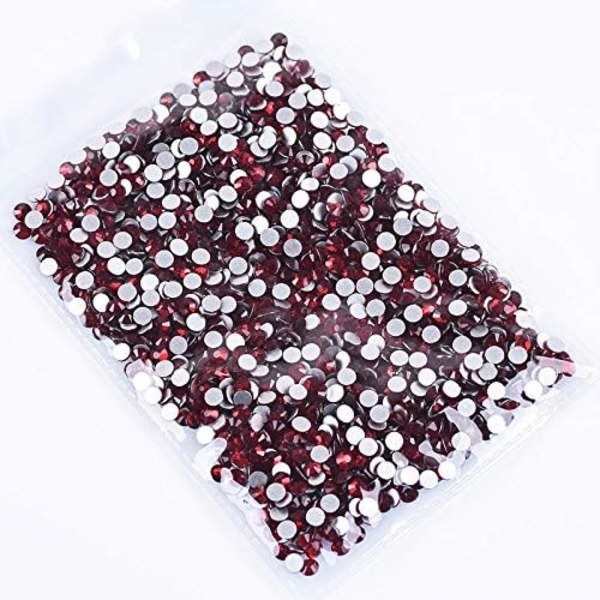 1440 stk. limfiks krystal flade rhinestones glassten til neglekunst, kunsthåndværk dekorationer tøj sko Dark Siam 1440pcs