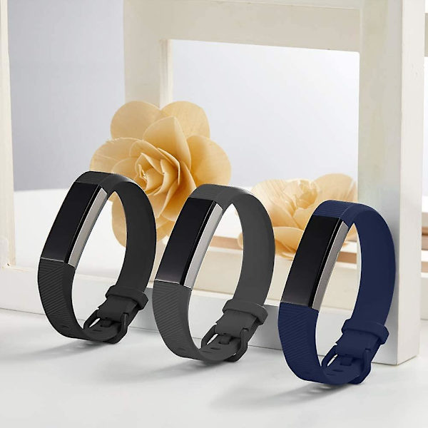 Remme til Fitbit Alta og Fitbit Alta Hr, 3-pak bløde silikonearmbånd til Fitbit Alta Hr-urarmbånd, velegnet til mænd og kvinder, størrelse S