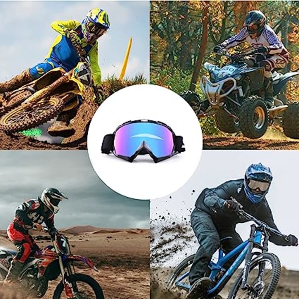Motorcykelglasögon, Dirt Bike Goggles - UV-skydd Skyddsglasögon Vindskyddsglasögon Anti-skrapa Motorcykelglasögon/Klättring/Skidåkning