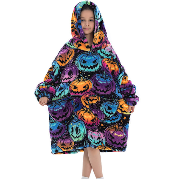 Børns Oversized Tæppe Hoodie, Sherpa Fleece Hoodie Tæppe, Piger Drenge Hættetrøje med Lommer til Småbørn