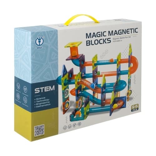 Magnetiske klodser 96 dele - Kuglebane