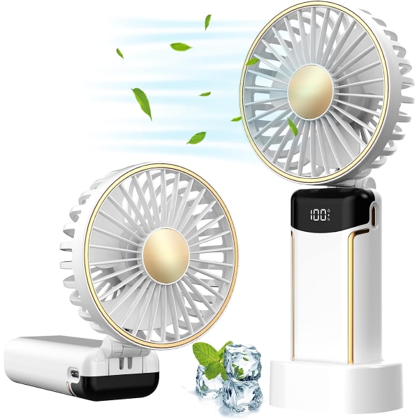 Portable Handheld Fan Mini Personal Handheld Fan, 2600mAh USB Rechargeable Handheld Fan,