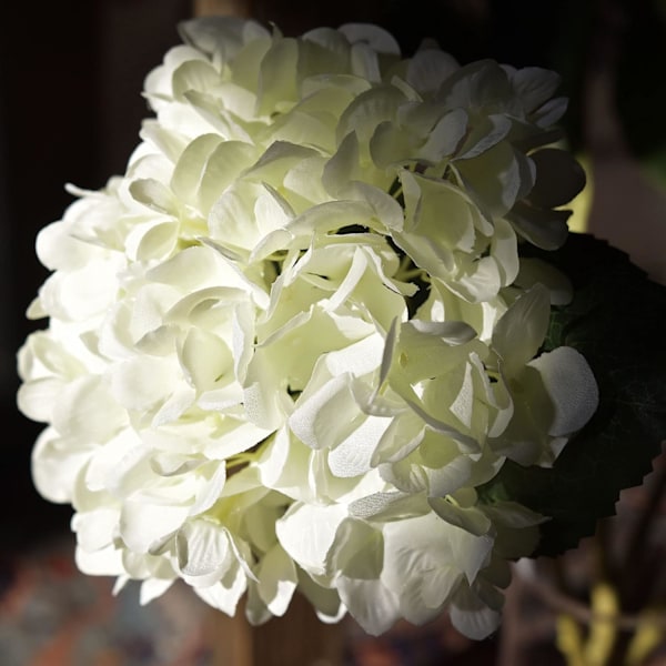 5 st konstgjorda sidenhortensior, blomsterarrangemang dekoration 47 cm White