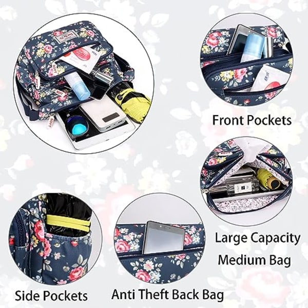 Dam Multi-Pocket Casual Crossbody Handväskor Vattentäta Axelväskor i Nylon