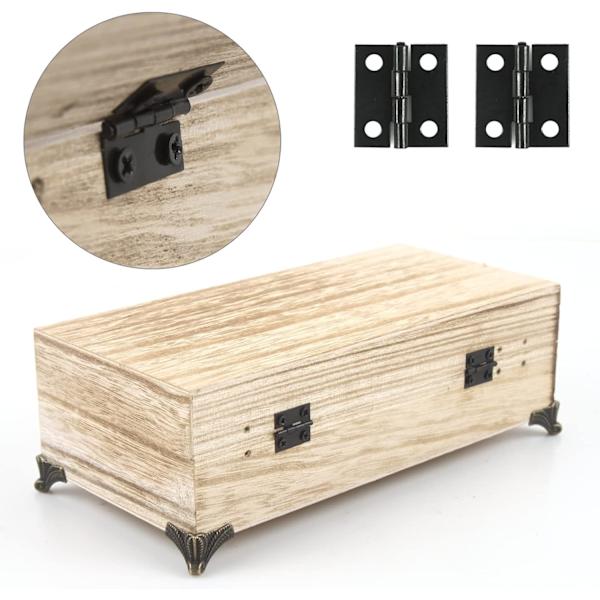 18x15mm Mini Sorte Hængsler, 50 Stykker Usynlige Flade Hængsler, Rustfrit Stål, til Smykkeæsker Skuffer Klaverer DIY Tilbehør med 200 Skruer