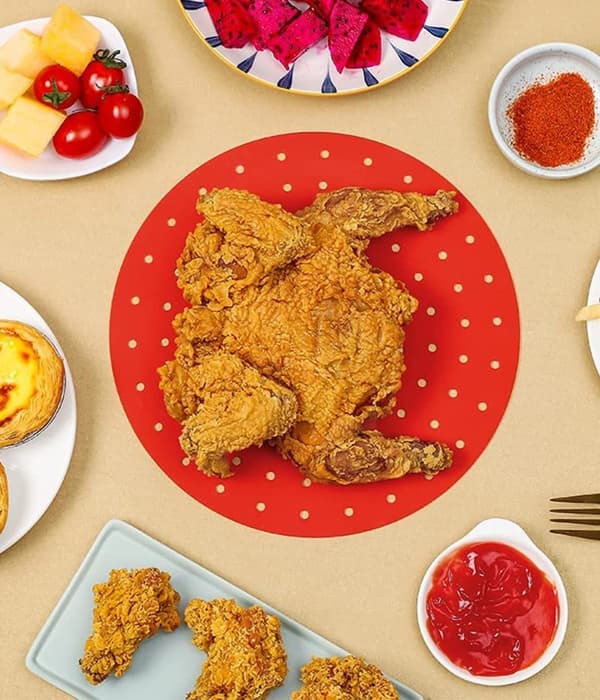 Pakke med 2 luftfritøsematte, silikonbakematte, gjenbrukbar