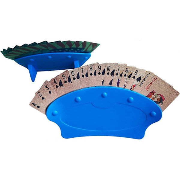 To-delt Håndfri Spillekort Holder, Blå