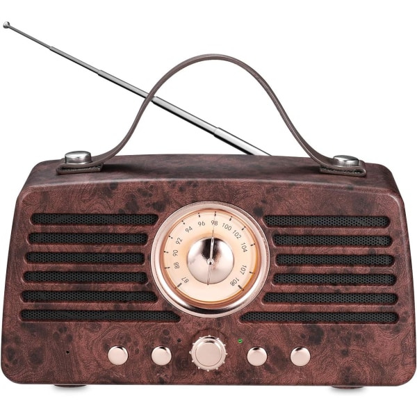 Retro Bluetooth-högtalare, bärbar trådlös Bluetooth-högtalare med FM-radio