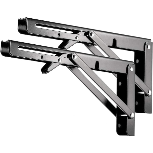Fällbar hylla i rostfritt stål - kraftig hopfällbar hylla i metall för triangulärt bord, bänk, väggställ