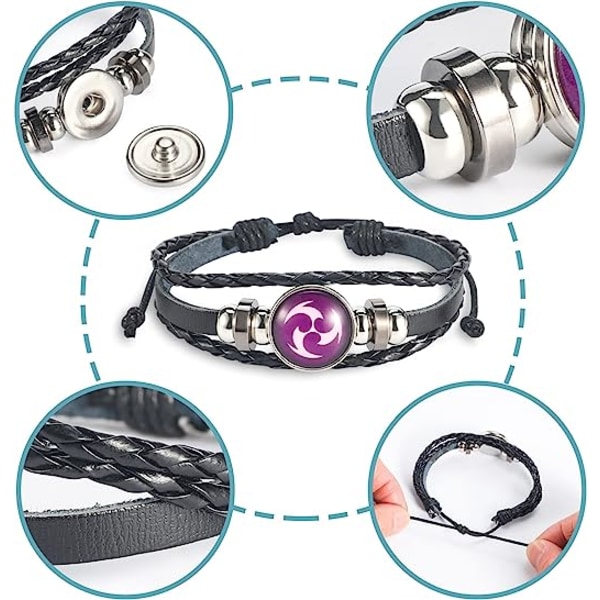 Armbånd 7-pakke, Animne lysende armbånd, element lysende armbånd gløder i mørket