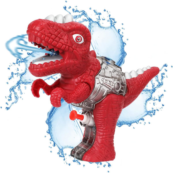 Vattenpistol för barn, dinosaurie vattenpistol vattenpistol spraypistol vatten nedsänkning vattenpistol liten pistol utomhus strand, röd