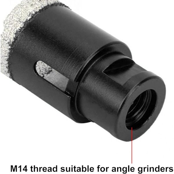 Diamantbor, Fliserbor, 30mm, Bor med M14-gevind, til vinkelslibere