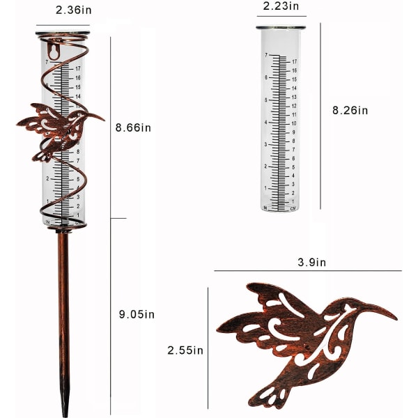 Regnmåler med avtakbar spiralform, hageregnmåler med metallramme, ingen montering regnmåler (A)