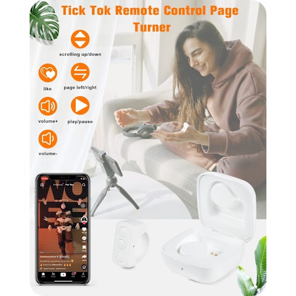 Fjärrkontroll Kindle App Page Turner, Bluetooth-kamera Videobandspelare Fjärrkontroll, Scroll Ring för iPhone, iPad, iOS, Android - Controller