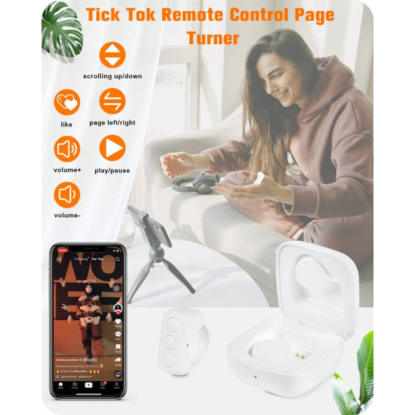 Fjärrkontroll Kindle App Page Turner, Bluetooth kamera Videoinspelning Fjärrkontroll, Scroll Ring för iPhone, iPad, iOS, Android - Controller