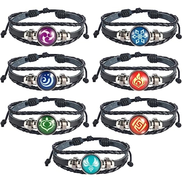 Armbånd 7-pakke, Animne lysende armbånd, element lysende armbånd gløder i mørket