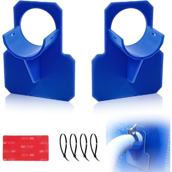 Set med 2 pool slangstöd, pooladapter, blå pooltillbehör, för poolslangar inom 38 mm