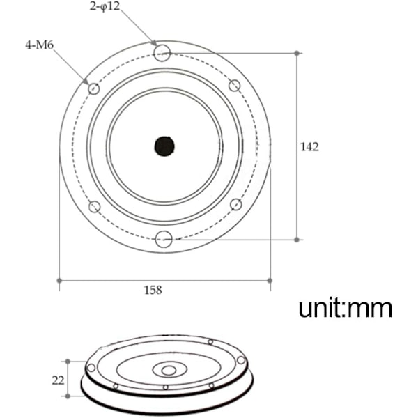 Ø16cm Rund dreieskive, svingbar base for båtsete/barstol, kraftig svingplate maskinvare