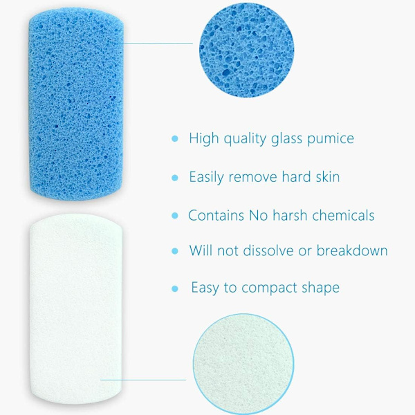 Glas pimpsten til fødder, fjerner hård hud og fodskrubber & Pedicure Exfoliator Tool Pack of 2