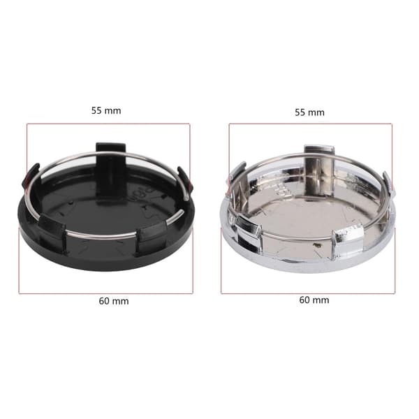 Centrumkåpor / Navkapslar Bilmärke - 4-pack 60mm (Black)